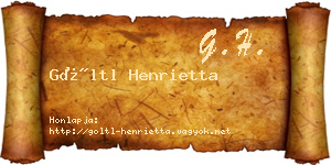 Göltl Henrietta névjegykártya